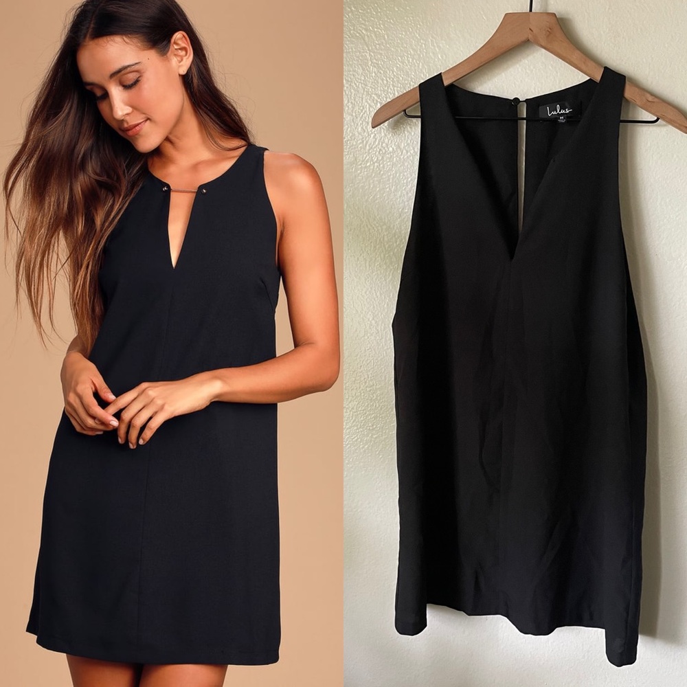 Lulus | Near or Bar Black Shift Dress